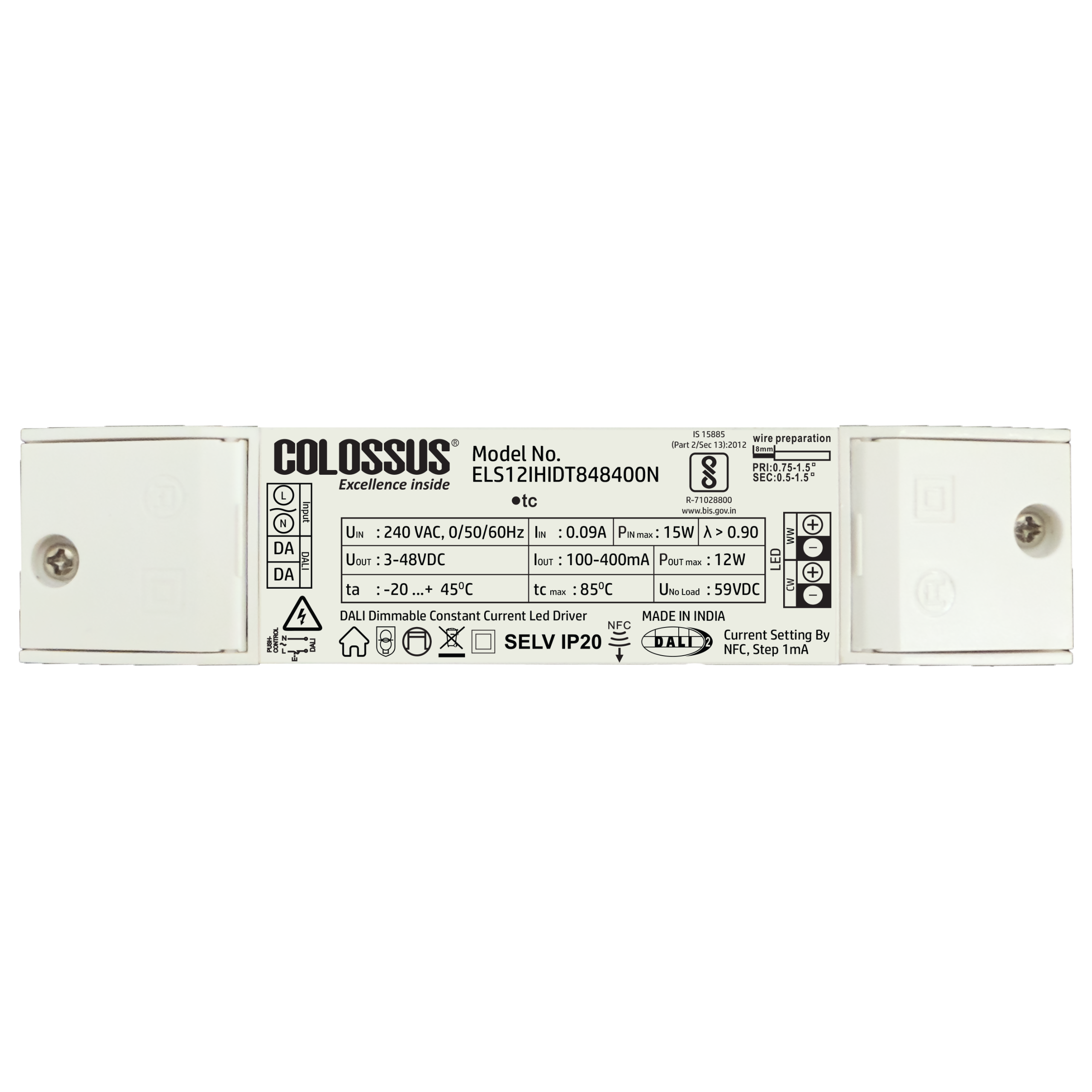 DALI-2 NFC 12W 100-400mA DT8 - Flicker Free