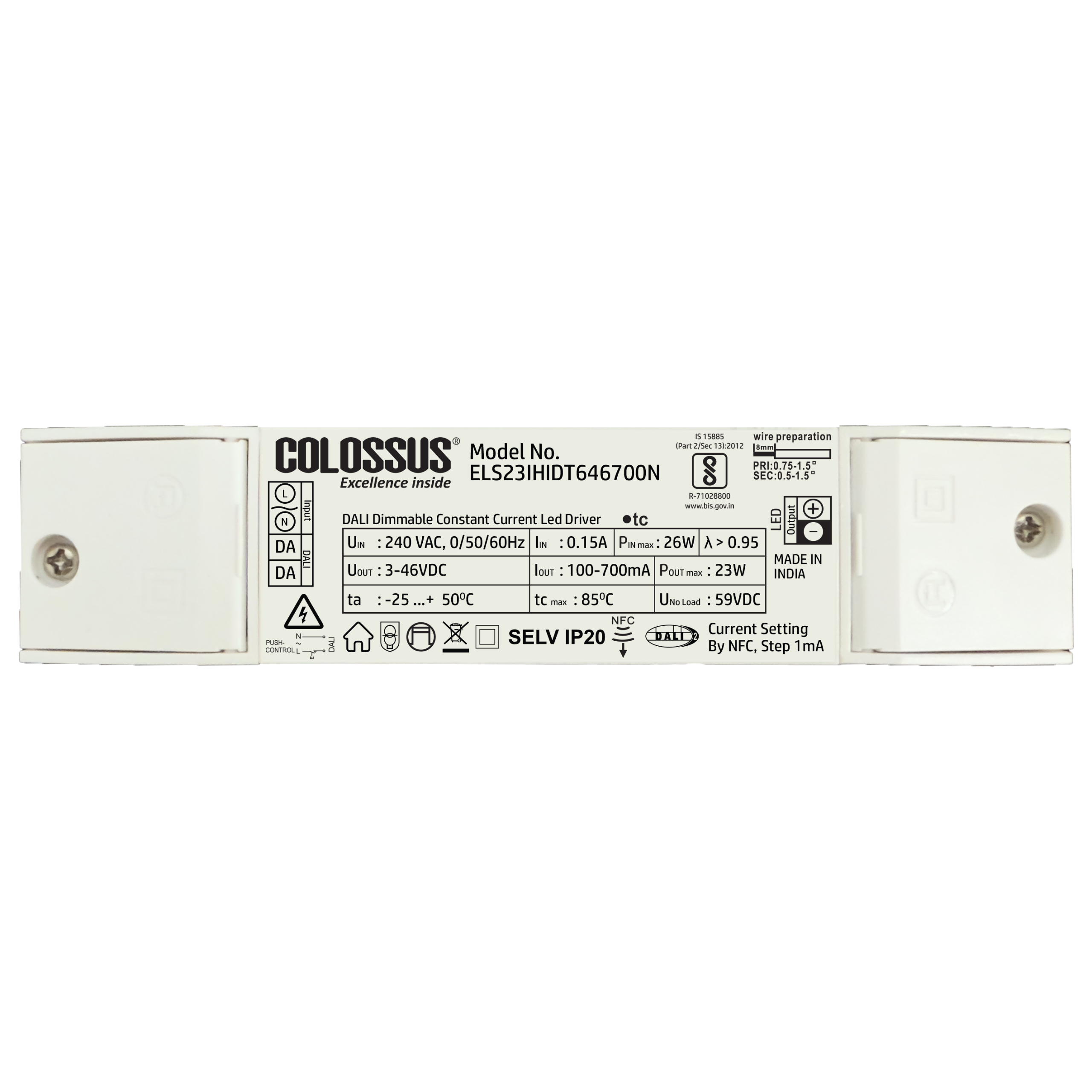 DALI-2 NFC 23W 100-700mA DT6 - Flicker Free