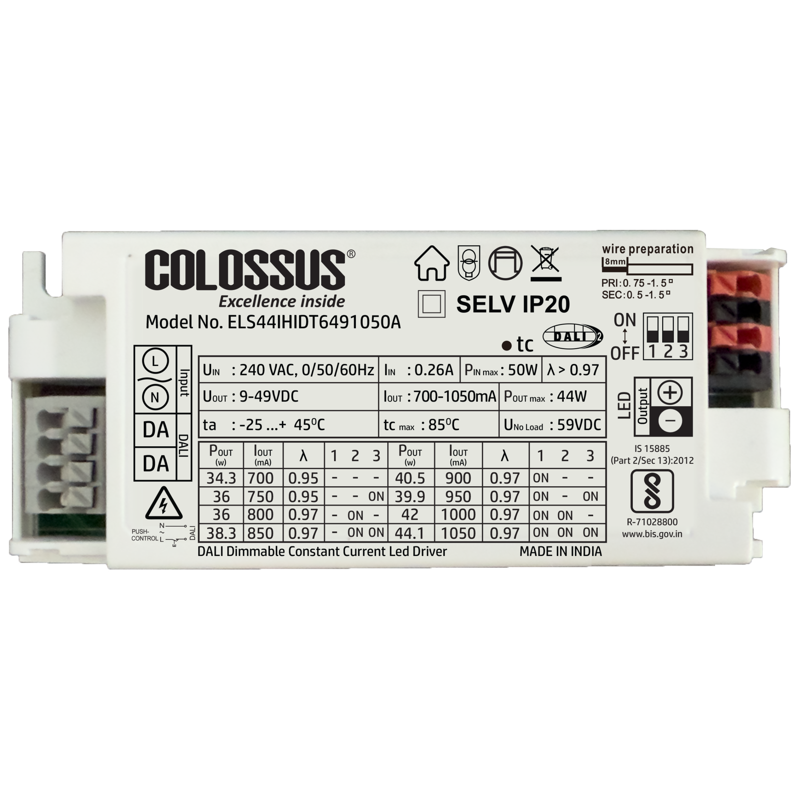 DALI-2 44W 700-1050mA DT6 - Flicker Free